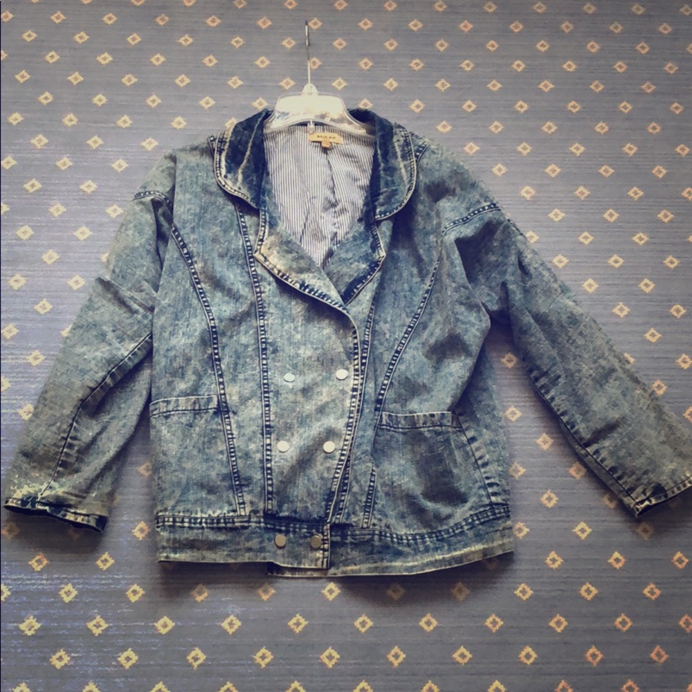Distressed jean jacket